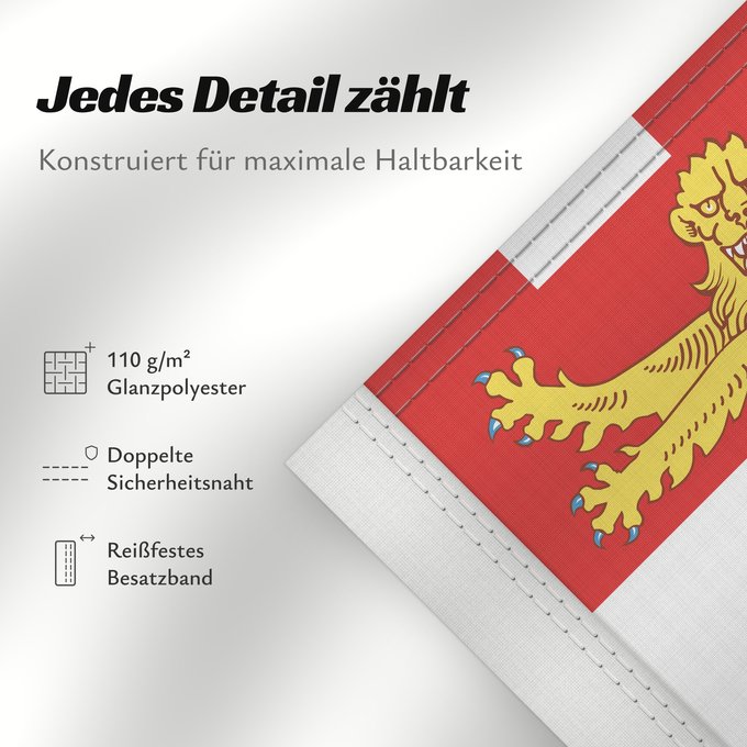 Details zu dieser Flagge: Prince Edward Island	L Île-du-Prince-Édouard	Isola del Principe Edoardo	Banniel Enez ar Priñs Edouarzh