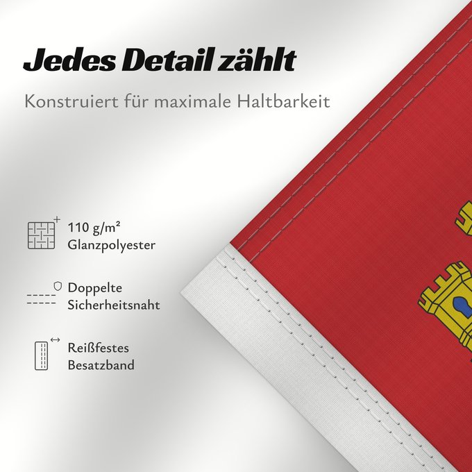 Details zu dieser Flagge: Castile-La Mancha	Castile-La Mancha 	Castilla-La Mancha	Castilla-La Mancha