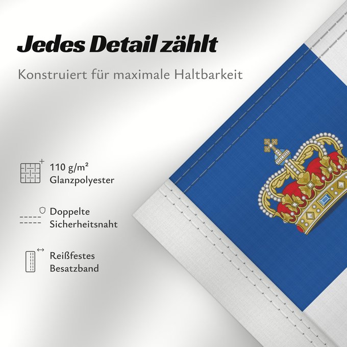 Details zu dieser Flagge: Royal Standard of the Kingdom of Greece 1936-1967 Royal Standard of the Kingdom of Greece (1936-1967) Étendard Royal du Royaume de Grèce (1936-1967) Estandarte Real del Reino de Grecia (1936-1967) Königsstandarte des Königreichs Griechenland (1936-1967)