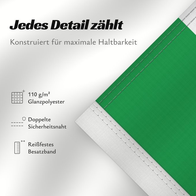 Details zu dieser Flagge: Italy	Italie	Italia	Italien