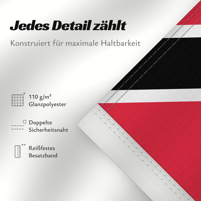 Details zu dieser Flagge: Trinidad and Tobago	Trinité-et-Tobago	Trinidad y Tobago	Trinidad und Tobago	Trinidad e Tobago	Trinidad en Tobago	Trindade e Tobago	Trynidadu i Tobago	Trinidad a Tobago	Trinidad og Tobagos	Trinidado kaj Tobago	Trinidadi ja Tobago lipp	Tríonóide agus Tobága