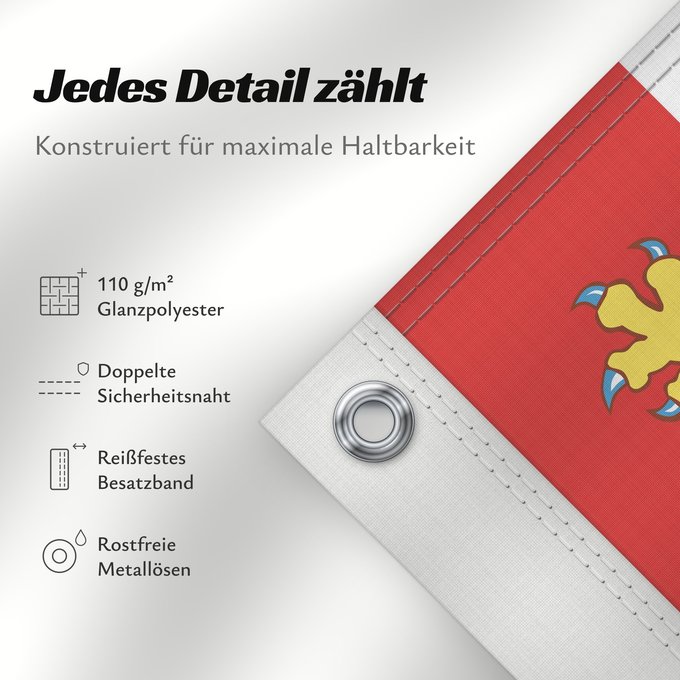 Details zu dieser Flagge: Prince Edward Island	L Île-du-Prince-Édouard	Isola del Principe Edoardo	Banniel Enez ar Priñs Edouarzh