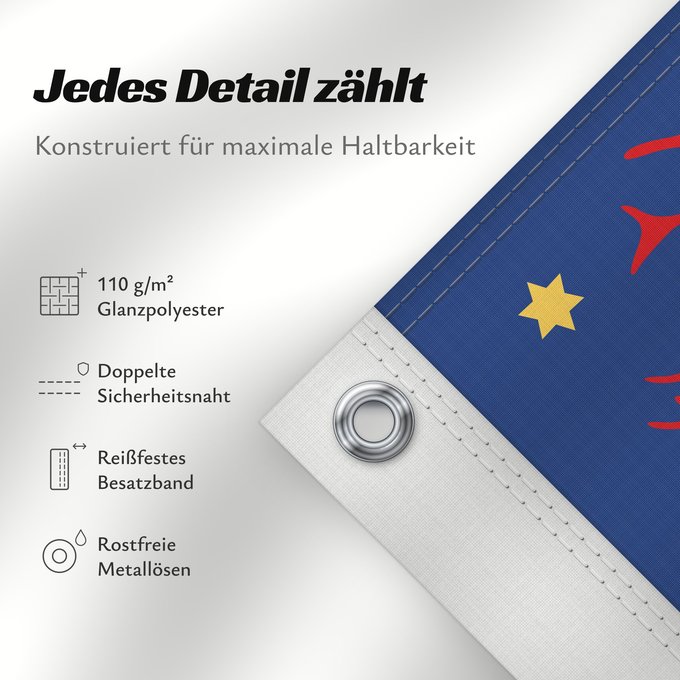 Details zu dieser Flagge: Norrbottens län vapenflagga	Norrbotten County in Sweden	Norrbotten	Norrbottens läns vapenflagga