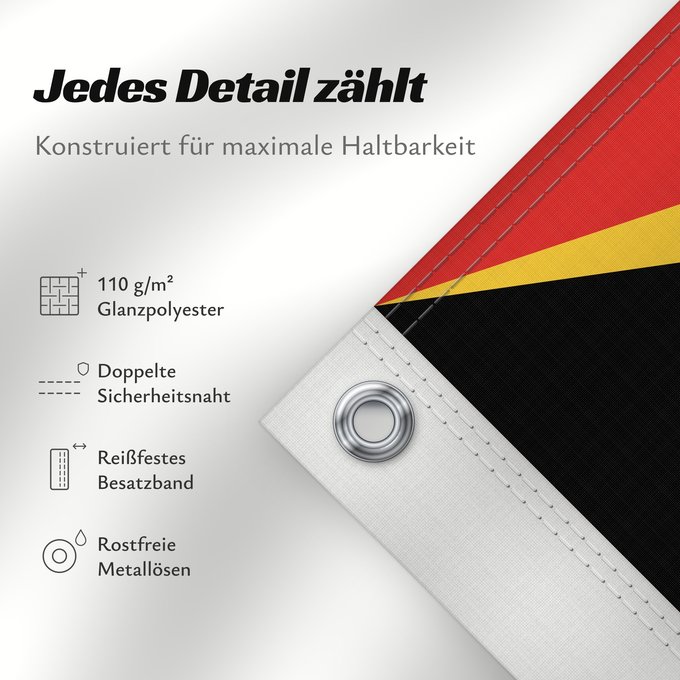 Details zu dieser Flagge: East Timor	Timor-Leste  East Timor	Timor oriental	Timor Oriental	Osttimor	Timor Est	Timor-Leste  Oost-Timor	Timor-Leste	علم تيمور الشرقية	তিমুর লেস্তের জাতীয় পতাকা	Timor Leste	Флаг Восточного Тимора	Östtimors	Timór Lorosa e nian