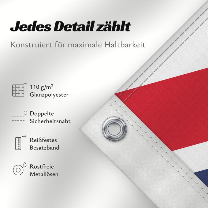 Details zu dieser Flagge: United Kingdom	Royaume-Uni	Reino Unido	Vereinigtes Königreich	Regno Unito
