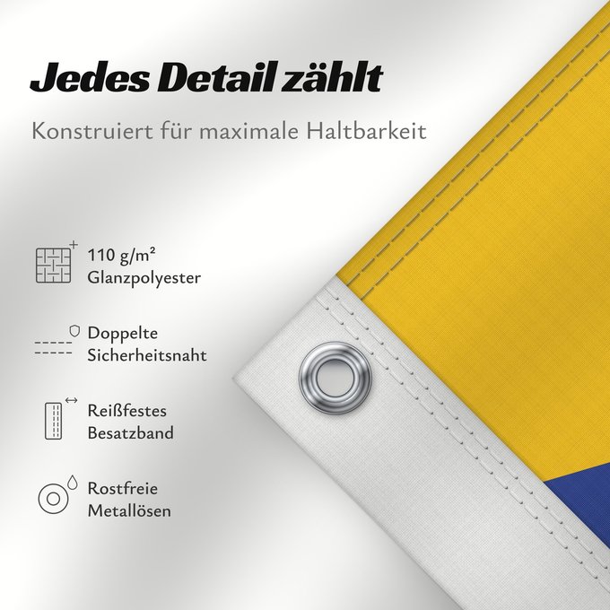 Details zu dieser Flagge: Herm Couleu dé Herm