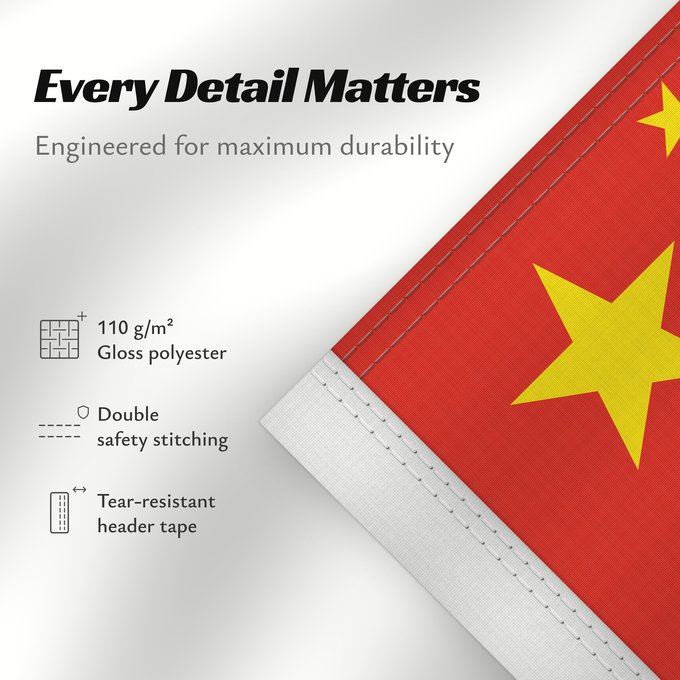 Details about this flag: People s Republic of China	China	République populaire de Chine	República Popular China	Volksrepublik China	Repubblica Popolare Cinese	Volksrepubliek China	República Popular da China	Chińskiej Republiki Ludowej	علم جمهورية الصين الشعبية	Çin Xalq Respublika