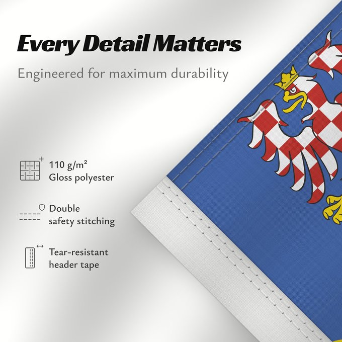 Details about this flag: Olomouc Region	Région d'Olomouc	Región de Olomouc	Region Olomouc	Olomouckého kraje