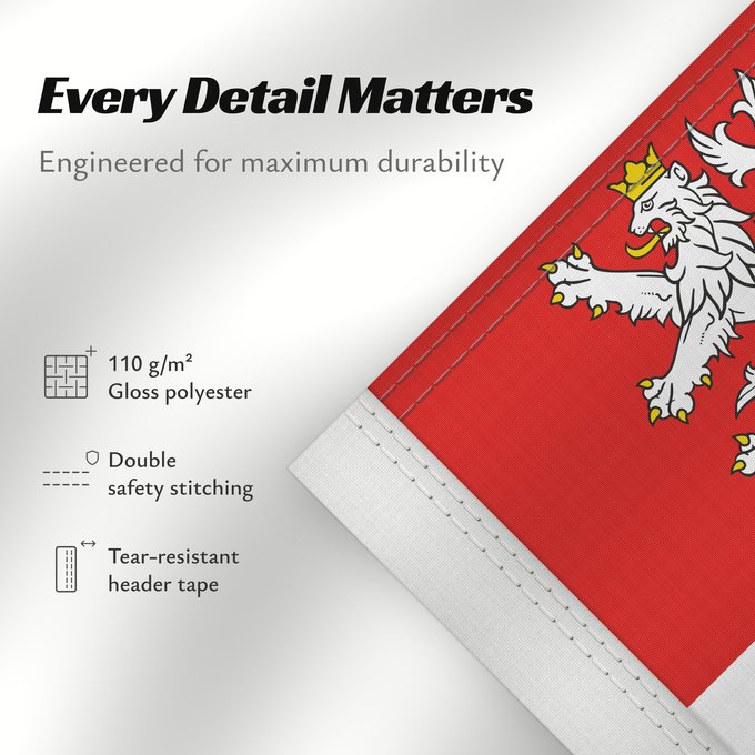 Details about this flag: Central Bohemian Region	Région de Bohême centrale	Región de Bohemia Central	Mittelböhmische Region