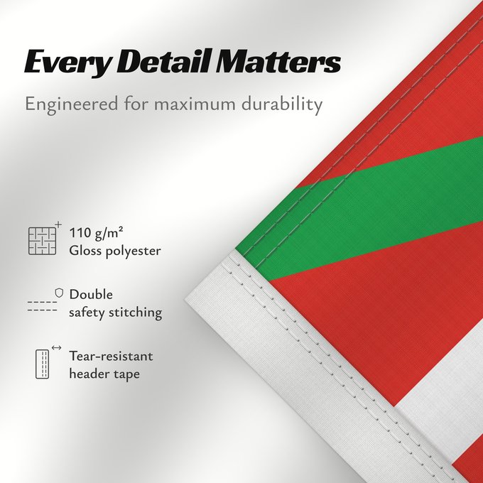 Details about this flag: Basque Country Autonomous region of the Basque Country A white cross over a green saltire on a red field Basque Country Ikurriña Bandera de la Comunidad autónoma del País Vasco Autonomen Region Baskenland Ein weißes Kreuz über grünem Andreaskreuz auf rote
