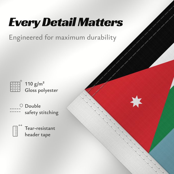 Details about this flag: Royal Jordan Air Force Ensign