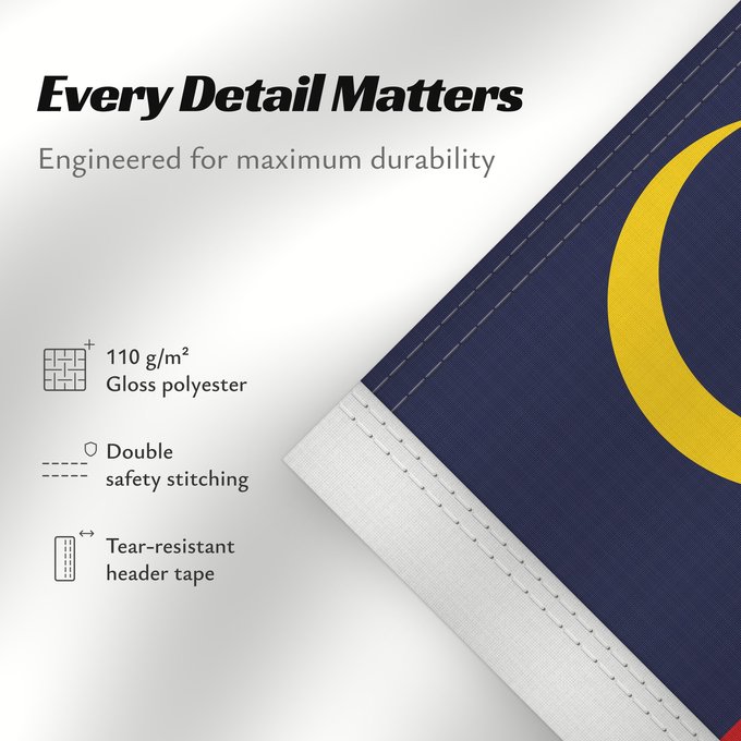 Details about this flag: Malaysia	Malaysia – Jalur Gemilang  Stripes of Glory	Malaisie	Malasia	علم ماليزيا	Malaysia / بنديرا مليسيا	Malajzio	Malaisia lipp	Watawat ng Malaysia	​Mâ-lòi-sî-â koet-khì	馬来西亜の国旗	ទង់ជាតិម៉ាឡេស៊ី	Malaysi	ທຸງຊາດມາເລເຊຍ	​馬來西亞之國旗	Malaysia – Jalur Gemilang / 