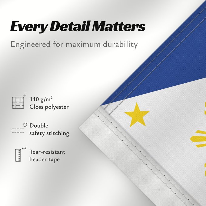 Details about this flag: Philippines The national flag of the Philippines Filipinas Philippinen Filippine Filipijnen علم فلبين An nasyunal na bandera kan Filipinas ফিলিপাইনের জাতীয় পতাকা Ang nasodnong bandera sa Pilipinas La nacia flago de la Filipinoj Wagayway ti Filipinas フィリピ