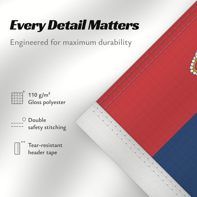 Details about this flag: Civil Flag of Serbia	Civil flag of Serbia	Serbie	Serbia	Serbien	Narodna zastava Srbije	Nemzeti zászló szerbia	Srbská národná vlajka	Kombëtar i Serbisë