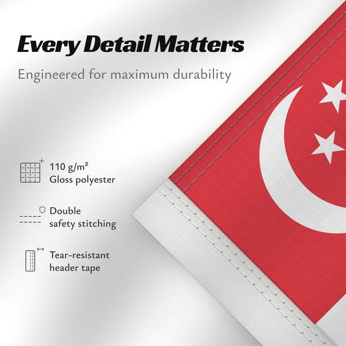 Details about this flag: Singapore Singapour Singapur Singapuru علم سنغافورة Singapuro Singapura Флаг Сингапура Singapurja சிங்கப்பூரி்ன் கொடி 新加坡国旗