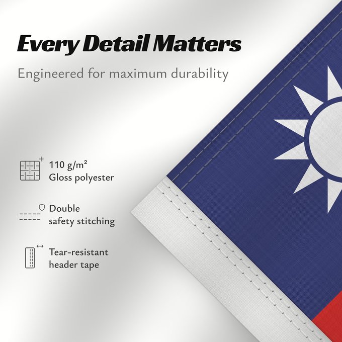 Details about this flag: Republic of China Republic of China Taiwan République de Chine República de China Republik China Taiwan Repubblica di Cina Republiek China República da China Republiki Chińskiej Lýðveldi Postaulín Flagg علم جمهورية الصين الوطنية ཀྲུང་ཧྭ་དམངས་ཁབ དང་ལྕོག