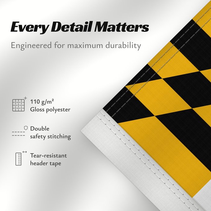 Details about this flag: Maryland	Stanowa Marylandu	ᎺᎵᏂ ᎦᏓᏘ	Ka hae Melelana	Terræ Mariæ	Méelin Hahoodzo bidah naatʼaʼí	Флаг Мэриленда	Američke savezne države Maryland