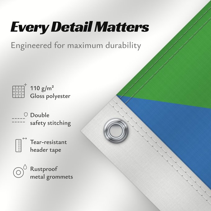 Details about this flag: Equatorial Guinea	Guinée équatoriale	Guinea Ecuatorial	Äquatorialguineas	Guinea Equatoriale	Guiné Equatorial	علم غينيا الاستوائية	Guinea Equatorial	Ekvatora Gvineo	Ekuatore Gineako bandera	Bɛndɛ́lɛ ya Republiki ya Gine-Ekwatorial	Флаг Экваториальной Гвине