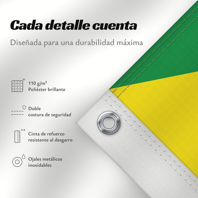 Detalles sobre esta bandera: French Guiana	Guyane	Guayana Francesa	Französisch-Guayana	Guyana Francese