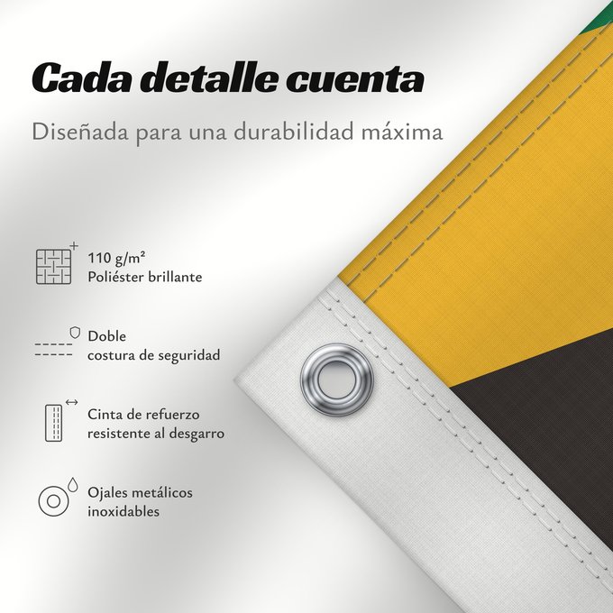 Detalles sobre esta bandera: Naval Ensign of Jamaica