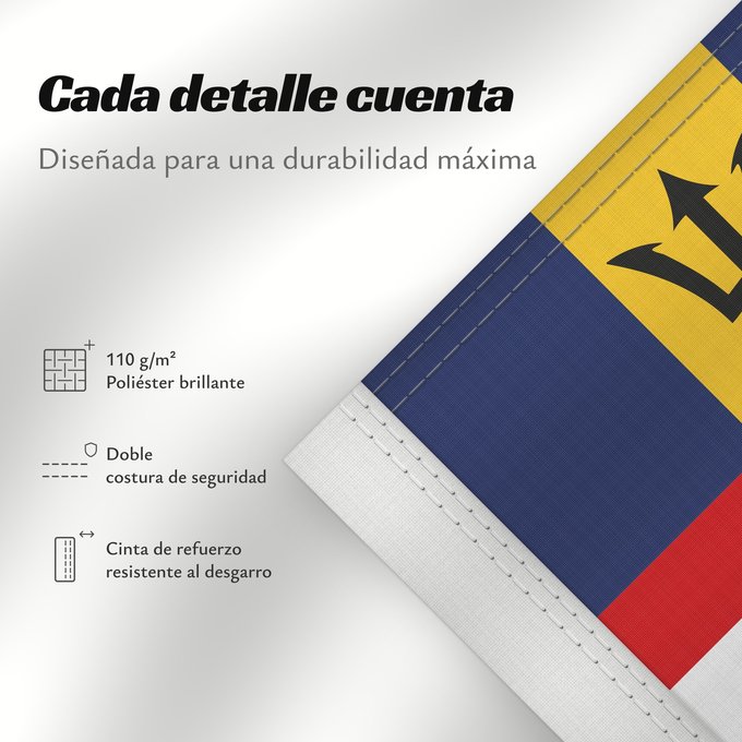 Detalles sobre esta bandera: Naval Ensign of Barbados