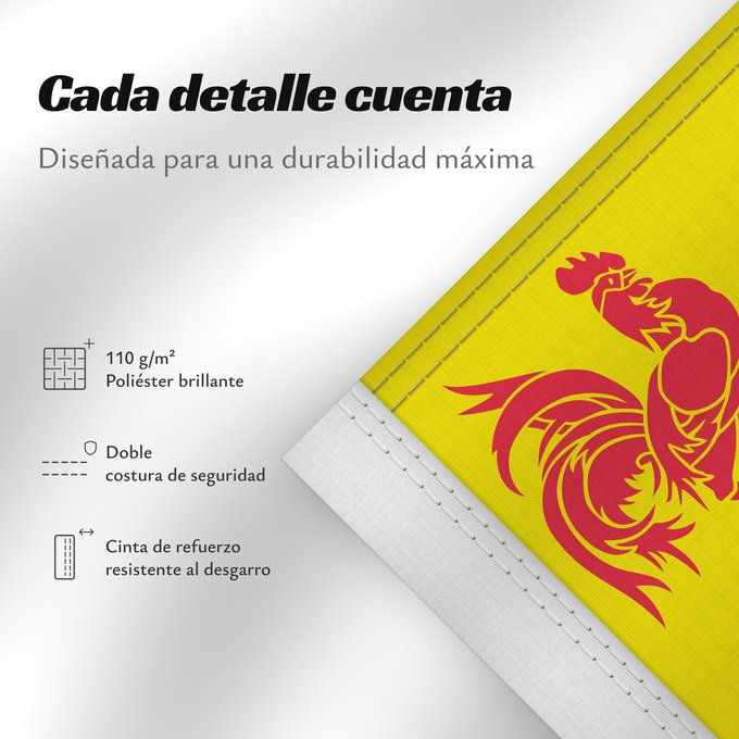 Detalles sobre esta bandera: Province BE Brabant Wallon	Walloon Brabant	Brabant wallon	Brabante Valón	Wallonien Brabant	Brabante Vallone