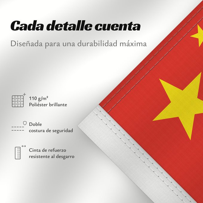 Detalles sobre esta bandera: People s Republic of China	China	République populaire de Chine	República Popular China	Volksrepublik China	Repubblica Popolare Cinese	Volksrepubliek China	República Popular da China	Chińskiej Republiki Ludowej	علم جمهورية الصين الشعبية	Çin Xalq Respublika