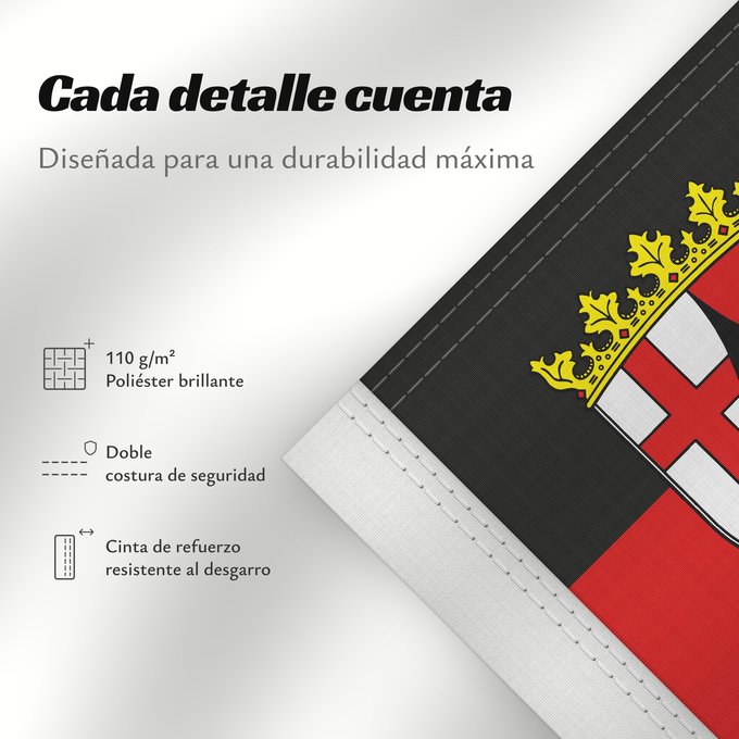 Detalles sobre esta bandera: Rhineland-Palatinate	Civil and state flag of the state Rhineland-Palatinate	Rhénanie-Palatinat	Renania-Palatinado	Zivil- und Landesdienstflagge des Landes Rheinland-Pfalz	Renania-Palatinato