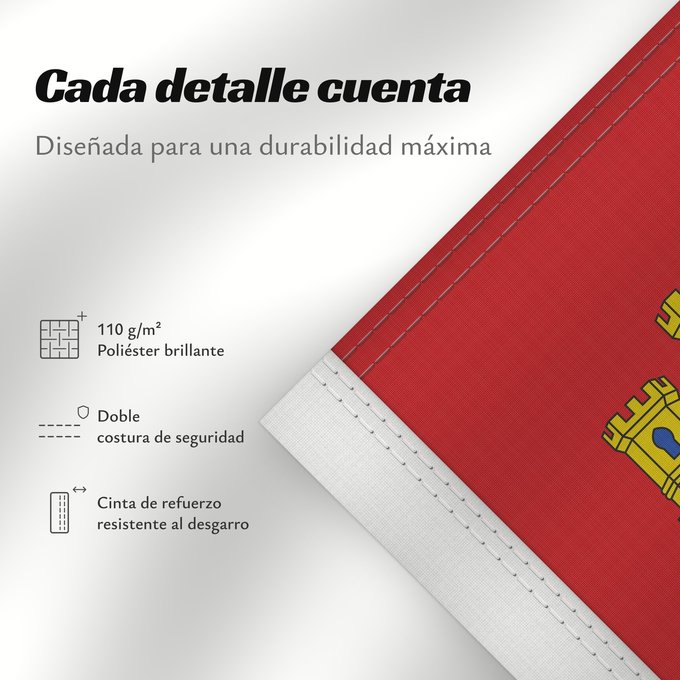 Detalles sobre esta bandera: Castile-La Mancha Castile-La Mancha Castilla-La Mancha Castilla-La Mancha