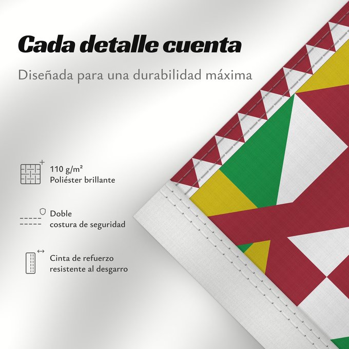Detalles sobre esta bandera: Valle de Baztán Baztan valey Navarre - Spain Vallée de Baztan Valle de Baztán Navarra - España Baztan-Tal Valle di Baztan Baztan ibarra Nafarroa Bandera