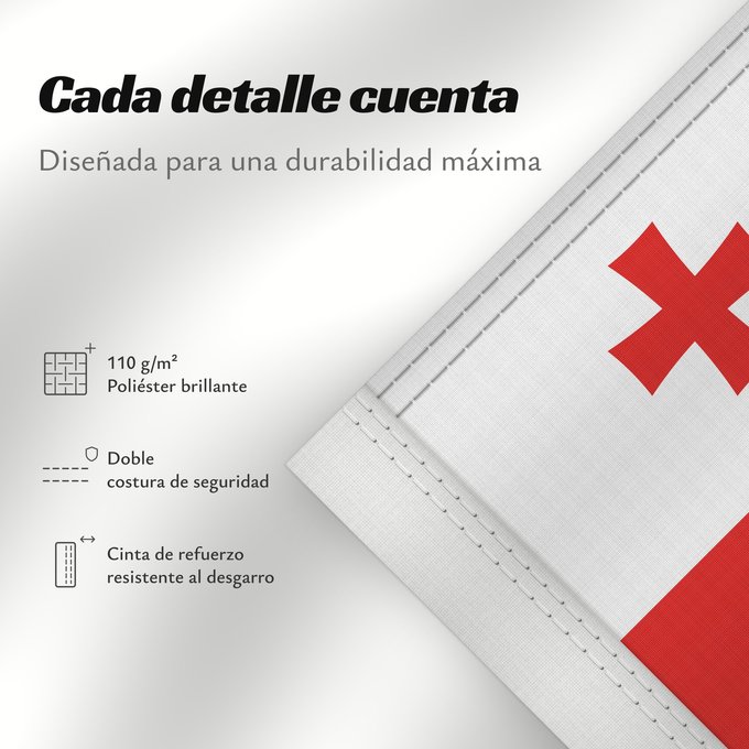 Detalles sobre esta bandera: Georgia	Géorgie	Georgien
