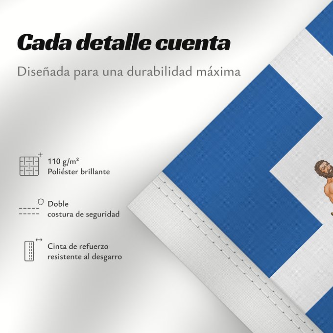 Detalles sobre esta bandera: Greek Royal Flag 1863	The reported first Royal Standard of Greece, ca
