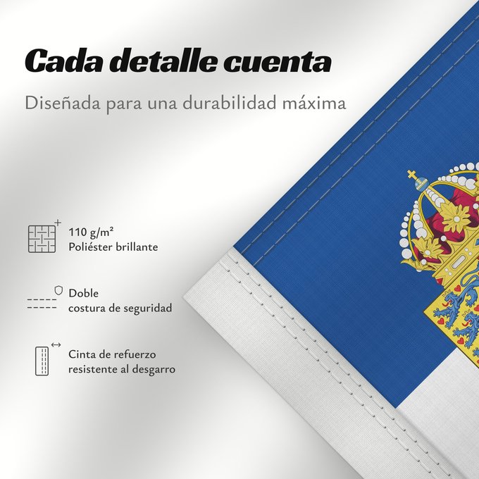 Detalles sobre esta bandera: Personal flag of Queen Frederica of Greece	The Personal flag of Queen consort Frederica of Greece	Drapeau personnel de la reine Frédérique de Grèce	Bandera personal de la Reina Federica de Grecia	Persönliche Flagge von Königin Friederike von Griechenland	