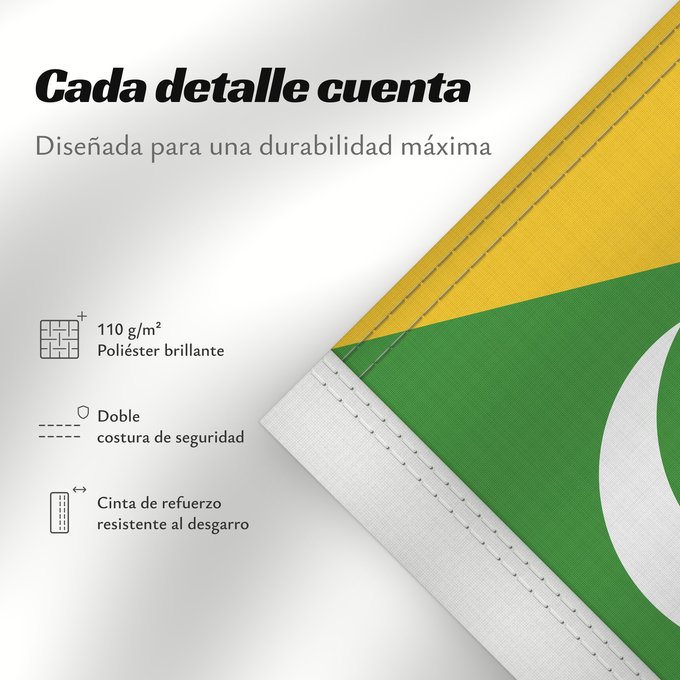 Detalles sobre esta bandera: Comoros Comores Comoras Komoren Comore