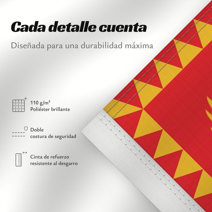 Detalles sobre esta bandera: Presidential Standard of Montenegro	Standard of the President of Montenegro  on land	Étendard présidentiel du Monténégro (à terre)	Estandarte presidencial de Montenegro (en tierra)	Präsidentenstandard von Montenegro (an Land)	Stendardo presidenziale del M