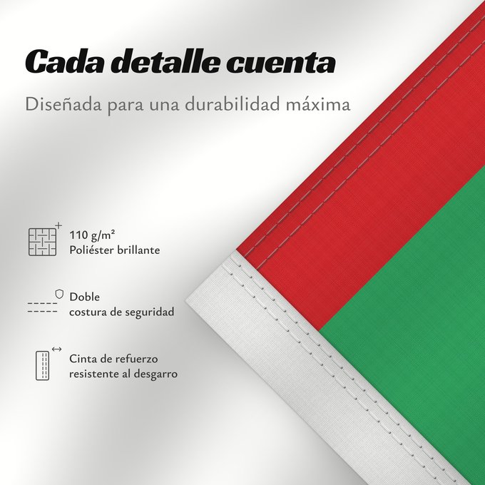 Detalles sobre esta bandera: Mauritania Mauritanie La Asamblea Nacional de Mauritania aprobó cambiar el diseño de la bandera nacional Mauretanien علم موريتانيا ، اعتمد في عام 2017. أضاف مجلس الأمة خطوطًا حمراء على الحافة العلوية والسفلية لتمثل دماء شهداء الاستقلال