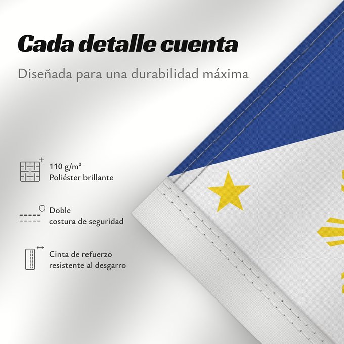Detalles sobre esta bandera: Philippines	The national flag of the Philippines	Filipinas	Philippinen	Filippine	Filipijnen	علم فلبين	An nasyunal na bandera kan Filipinas	ফিলিপাইনের জাতীয় পতাকা	Ang nasodnong bandera sa Pilipinas	La nacia flago de la Filipinoj	Wagayway ti Filipinas	フィリピ