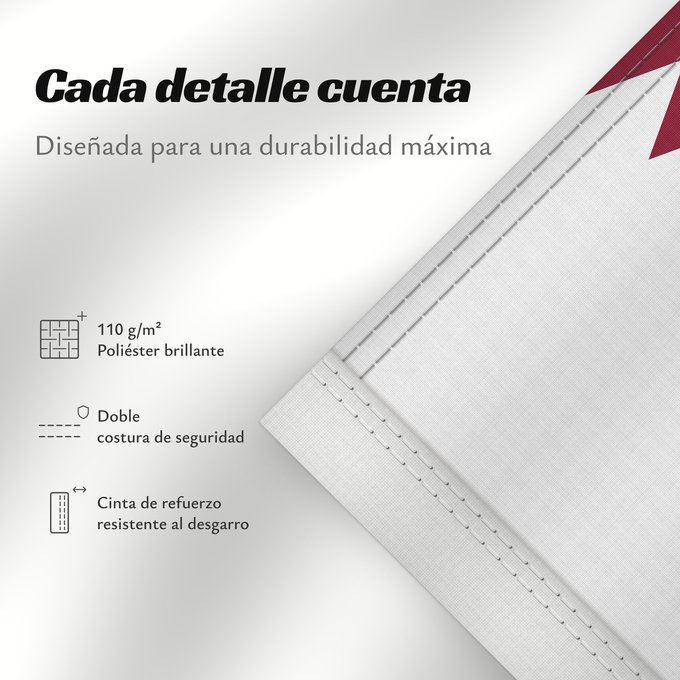 Detalles sobre esta bandera: Qatar Katar علم قطر Kataru Qatarin Флаг Катара Katarja Qatars Lá cờ Quốc kỳ Qatar
