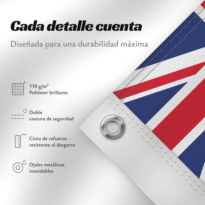 Detalles sobre esta bandera: Commissioner of the British Indian Ocean Territory	British Indian Ocean Territory	Territoire britannique de l océan Indien	Territorio Británico del Océano Índico	Britisches Territorium im Indischen Ozean	Territorio Britannico dell Oceano Indiano	Bryttisca