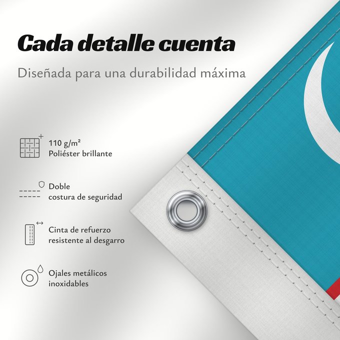 Detalles sobre esta bandera: Uzbekistan	Ouzbékistan	República de Uzbekistán	Usbekistan	Repubblica dell Uzbekistan	Oezbekistan	Nacional da República do Uzbequistão	علم جمهورية أوزبكستان	Özbəkistan Respublikasının Dövlət	Дзяржаўны Сцяг Рэспублікі Ўзбекістан	Дзяржаўны Сьцяг Рэспублікі Ў