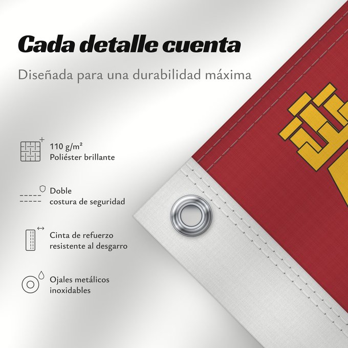 Detalles sobre esta bandera: Region of Murcia	Autonomous Community of the Region of Murcia	région de Murcie	Comunidad Autónoma de la Región de Murcia	Region Murcia 	Murcia