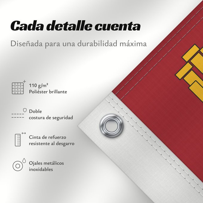 Detalles sobre esta bandera: Region of Murcia	Autonomous Community of the Region of Murcia	région de Murcie	Comunidad Autónoma de la Región de Murcia	Region Murcia 	Murcia