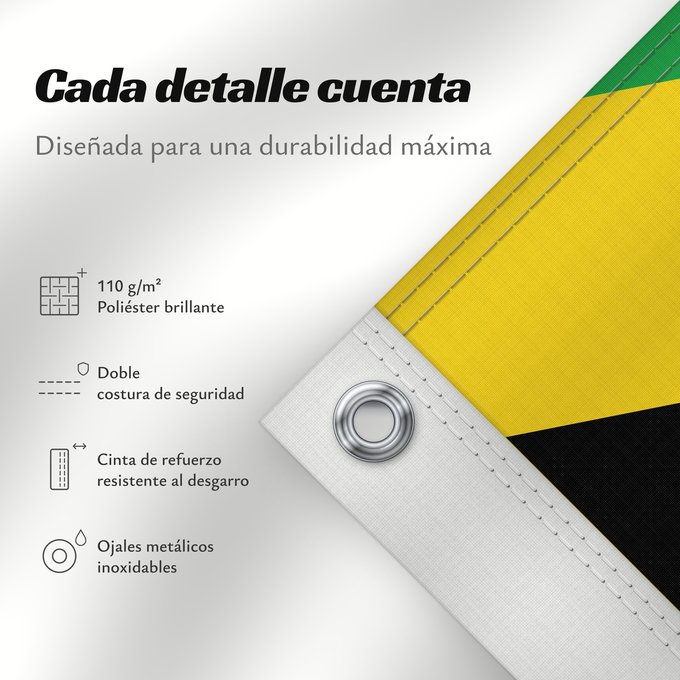 Detalles sobre esta bandera: Jamaica Jamaïque Jamaika Giamaica Флаг Ямайки Jamajke Прапор Ямайки