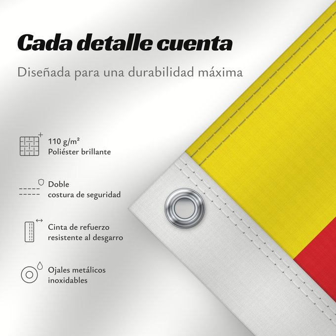 Detalles sobre esta bandera: Catalonia	The senyera	La seniera	La señera	Die senyera	Dell  Aragón  traslitterata in spagnolo come señera	La senyera	La Senjera