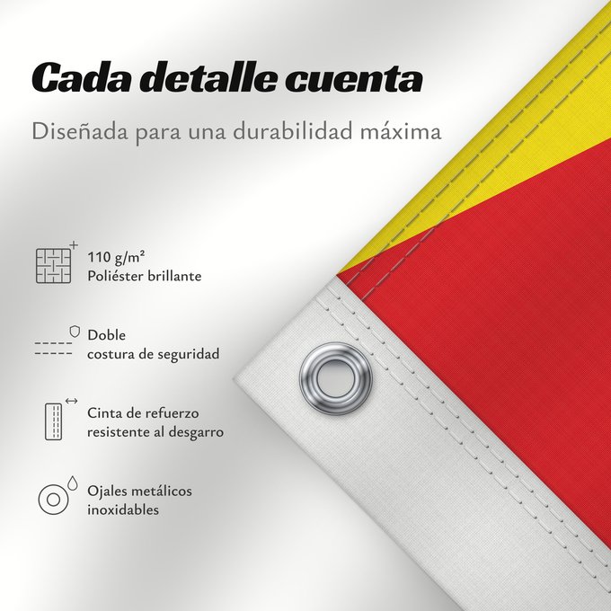 Detalles sobre esta bandera: Agüero	Agüero-Huesca-Spain	Agüero; Paño de proporción 2/3, jironado al asta