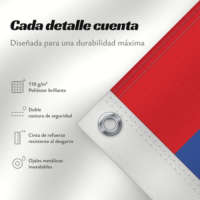 Detalles sobre esta bandera: Chalamera	Chalamera-Huesca-Spain	Chalamera-Huesca Paño rojo de proporción 2/3, con dos franjas horizontales