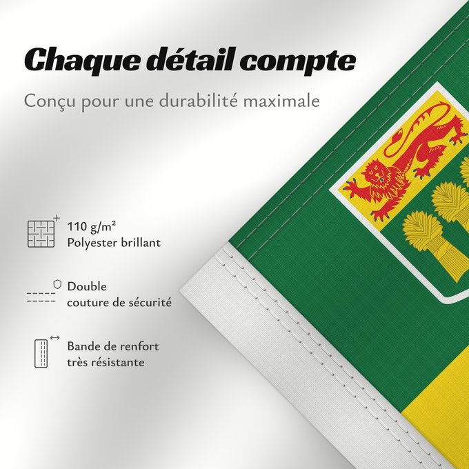 Détails sur ce drapeau : Saskatchewan	Banniel proviñs Saskatchewan, Kanada