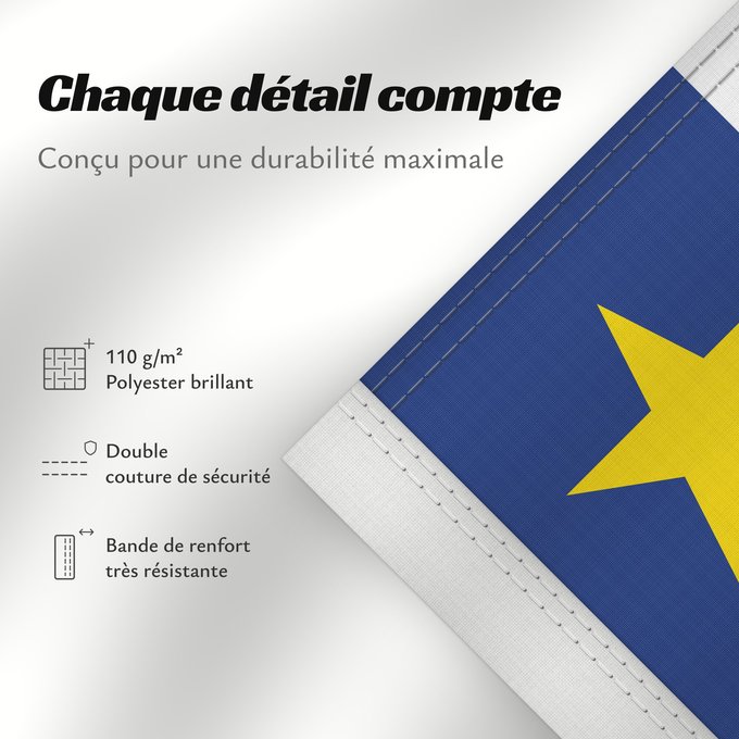Détails sur ce drapeau : Acadia	Acadie	Akadien