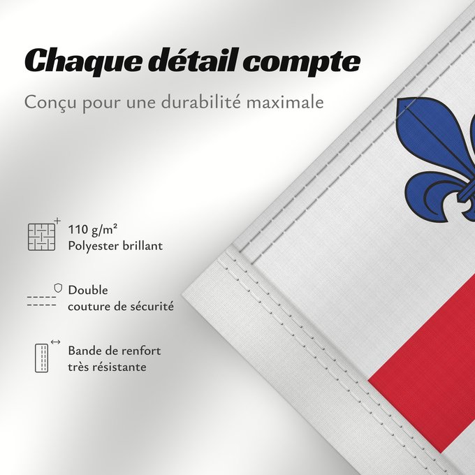 Détails sur ce drapeau : Montreal	City of Montreal, Canada	Ville de Montréal, Canada	Die Fahne der Stadt Montreal, Kanada