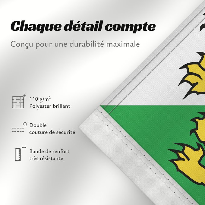 Détails sur ce drapeau : Canton of Thurgau	Thurgau	canton de Thurgovie	cantón de Turgovia	Canton of Thurgau in Switzerland